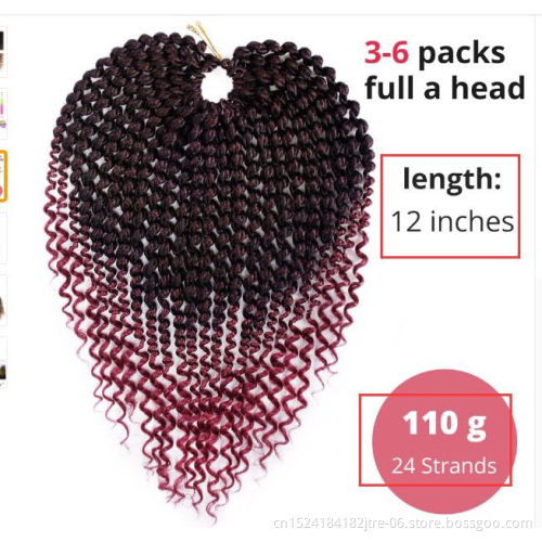 8 inch 12 inch 22 inch 24 inch 3 tone passion twist hair, private label ombre curly kinky crochet braiding hair pre passion